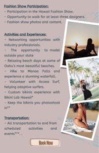 a flyer for a fashion show in hawaii