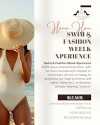 a woman in a swimsuit and hat on the beach